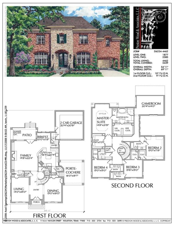 Two Story House Plan D6234