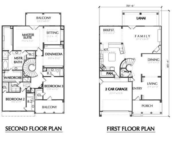 Two Story House Plan D6214
