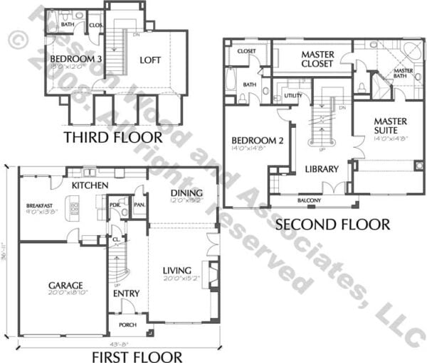 Two Story House Plan C4187 B