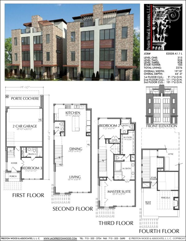 Duplex Townhouse Plan E2028 A1.1