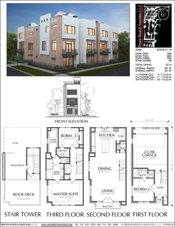 Townhouse Plan E2078 A1.1