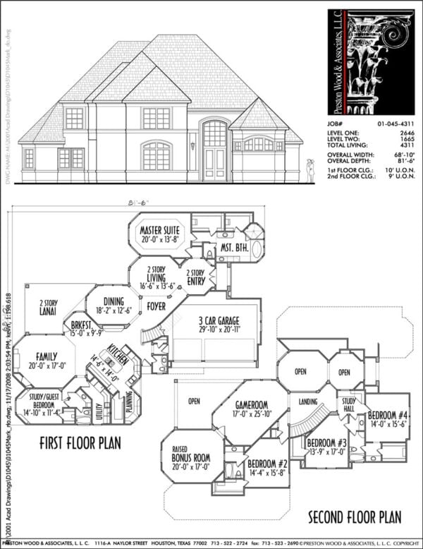 Two Story House Plan D1045