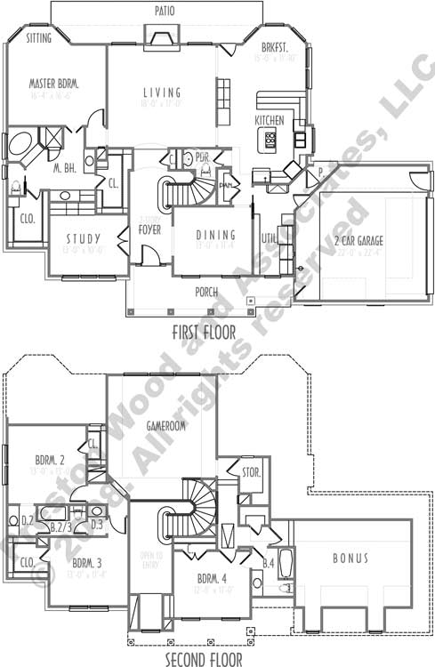 Two Story House Plan C8304