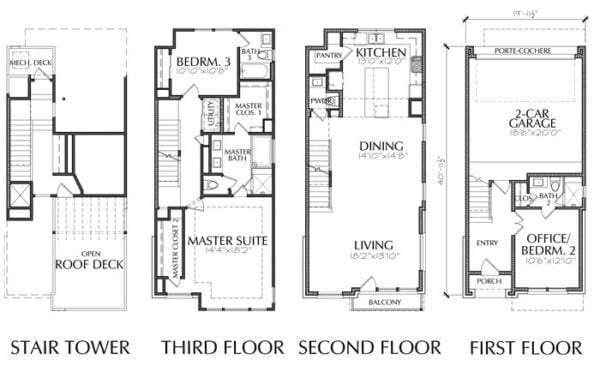 Townhouse Plan E2293 A1.1