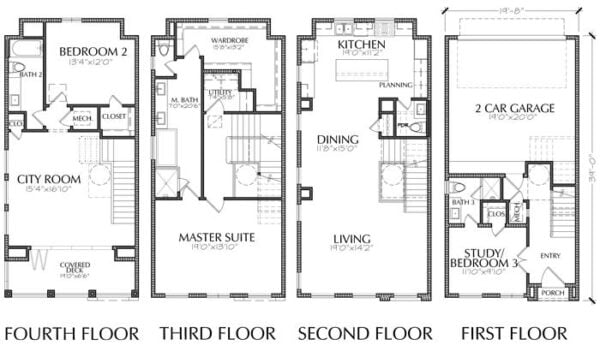 Townhouse Plan E3130 A1.1