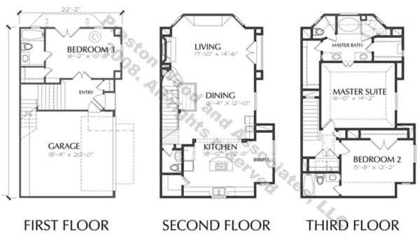 Duplex Townhouse Plan D6263 B