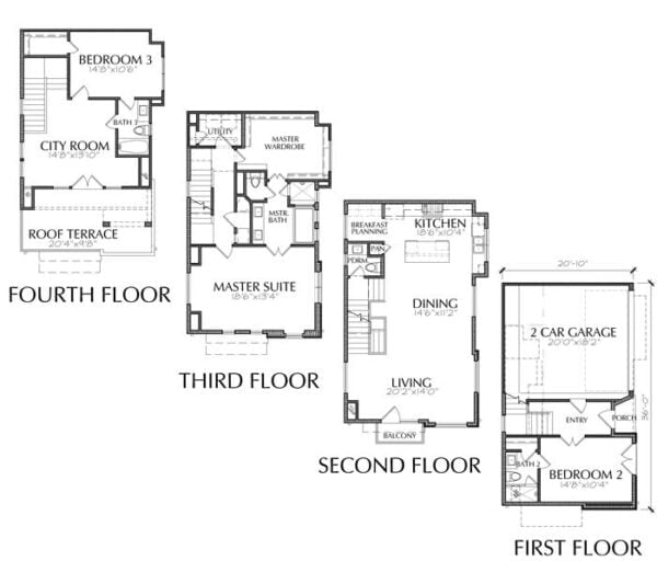 Townhouse Plan E2237 A1.1