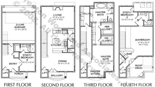 Townhome Plan D5182 Bosque
