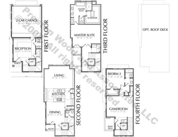 Townhome Plan D5182 Cerrito