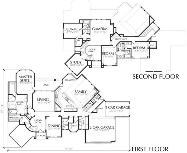 Two Story House Plan D0100