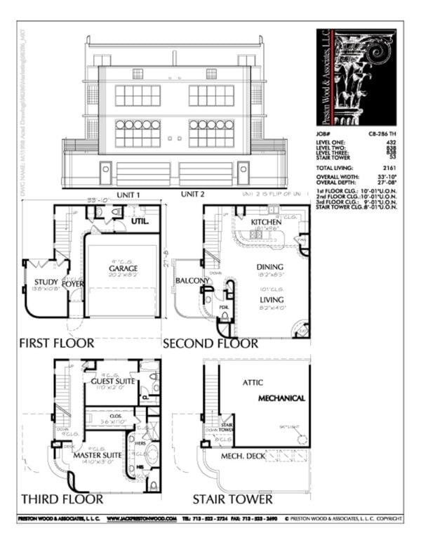 Duplex Townhome Plan aC8286