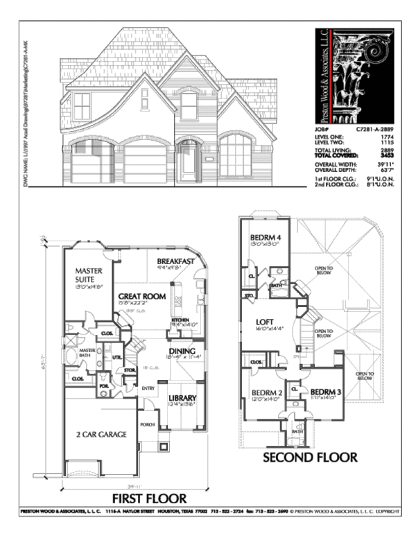 Urban House Plan C7281 A & B