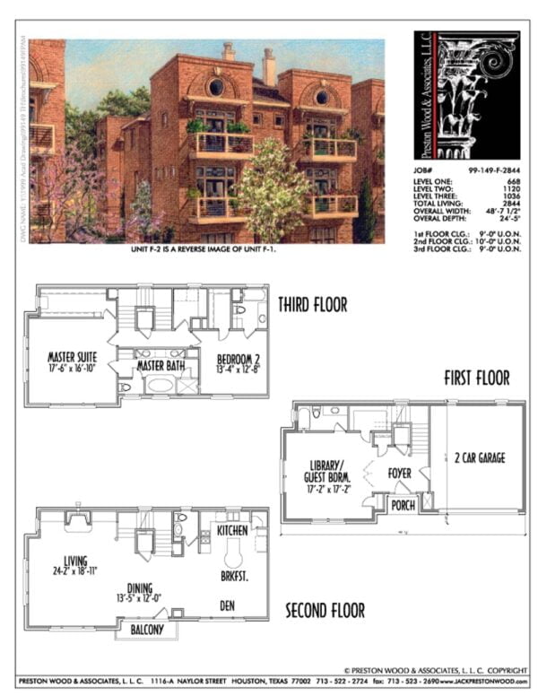 Duplex Townhome Plan C9149 F