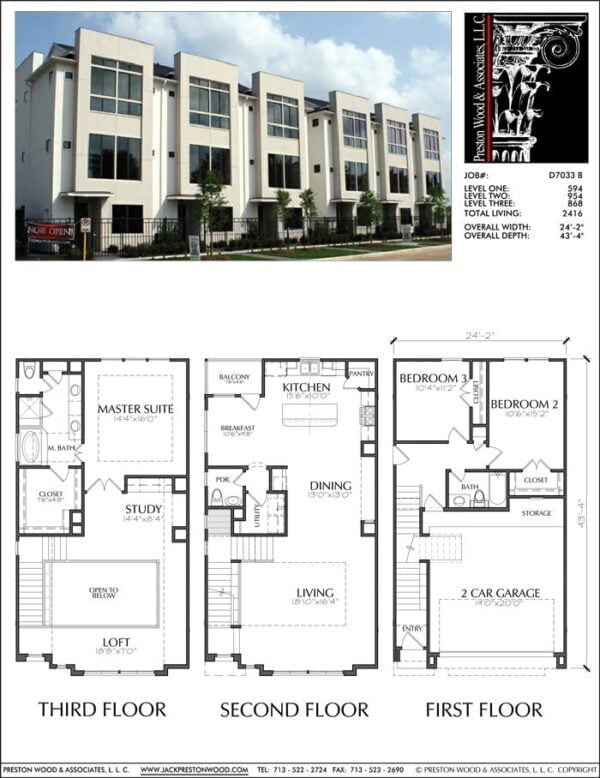 Townhouse Plan D7033 B