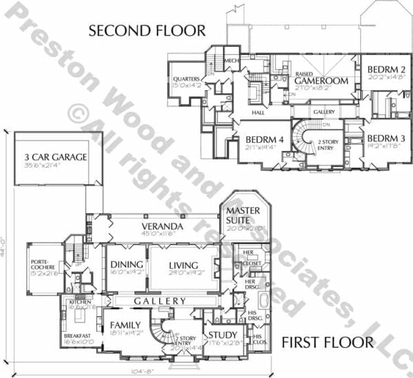 Two Story House Plan D7016