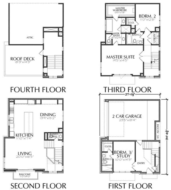 Townhouse Plan E1197 A1.1