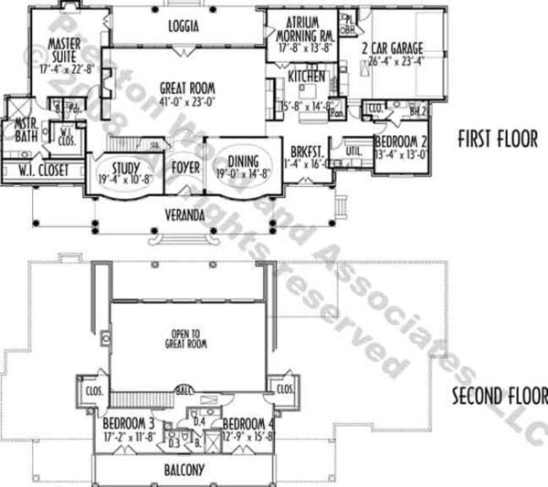 Two Story House Plan C7097