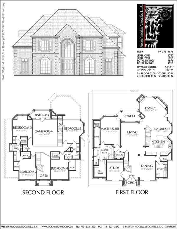 Two Story House Plan C9275