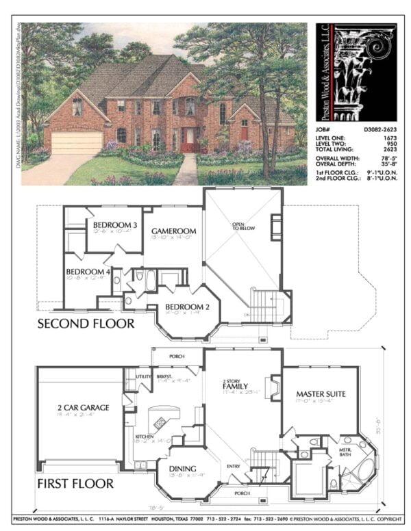 Two Story House Plan D3082