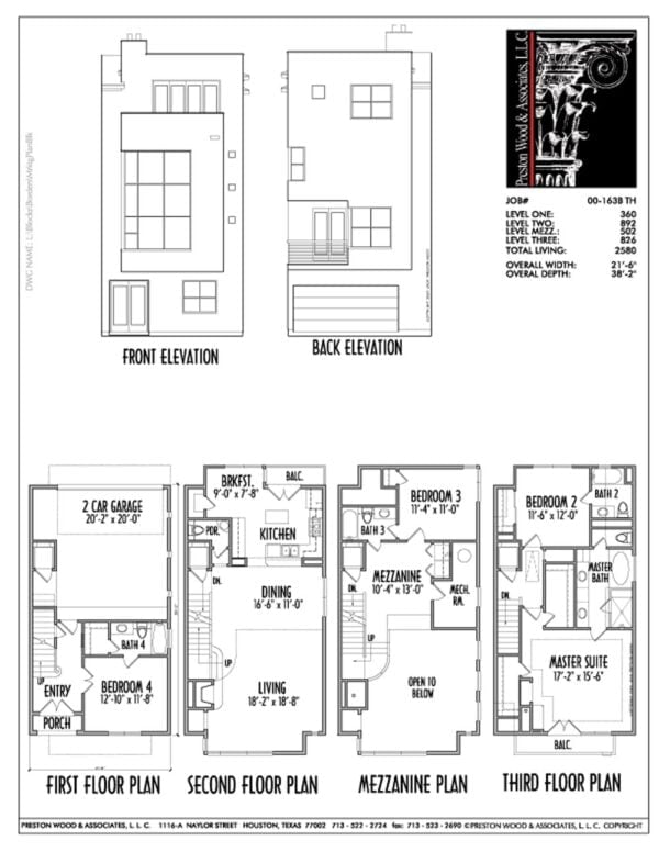Duplex Townhouse Plan D0163 B