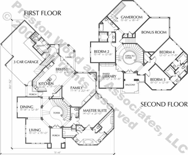 Two Story House Plan C6014
