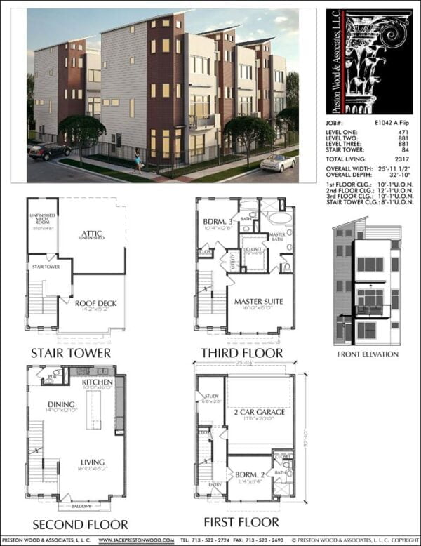 Townhouse Plan E1042 A