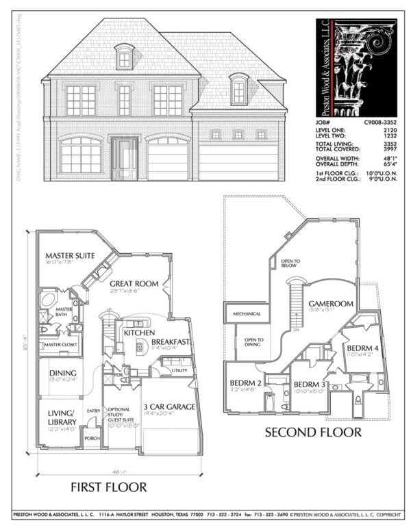Two Story House Plan C9008