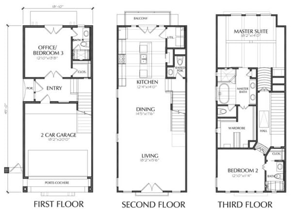 Townhouse Plan E3032L