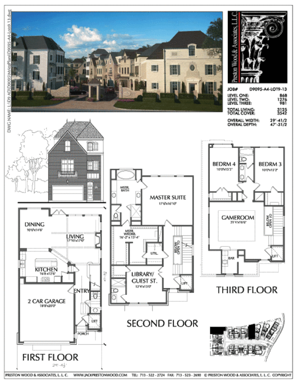 Townhouse Plan D9095 A4 LOTS 9-13