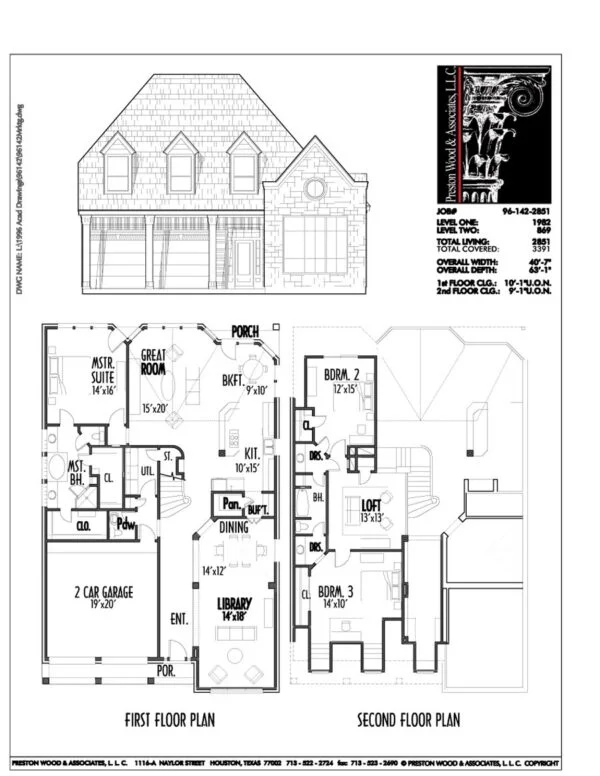 Two Story House Plan C6142