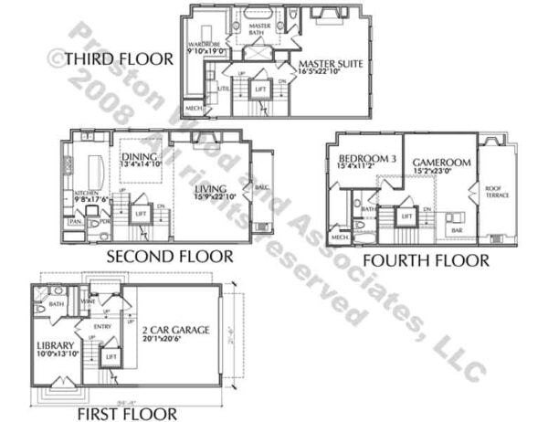 Duplex Townhouse Plan D6238 u3