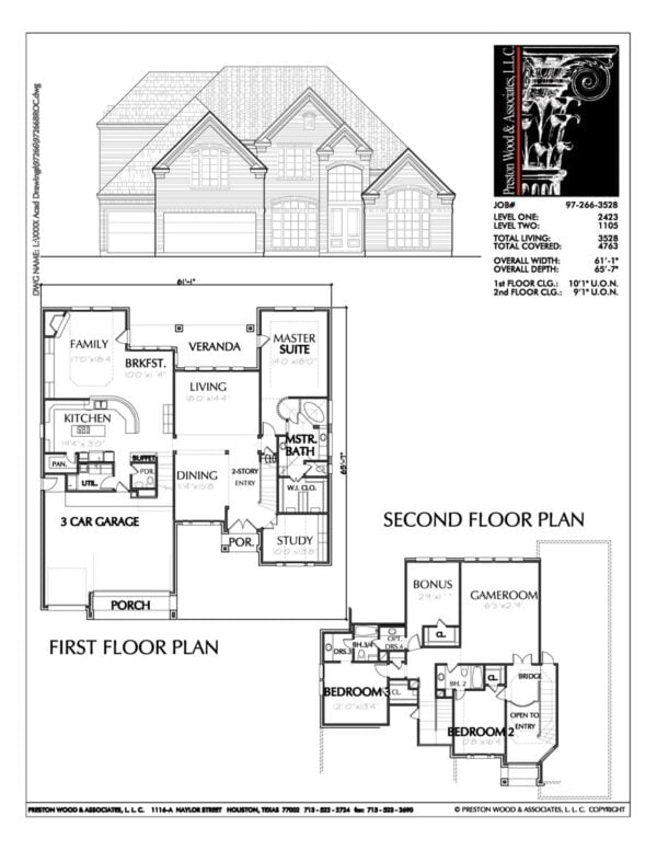 Two Story House Plan C7266