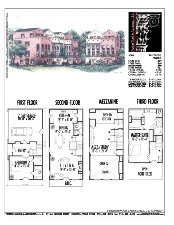 Duplex Townhome Plan C8271 u1 & u2 flip