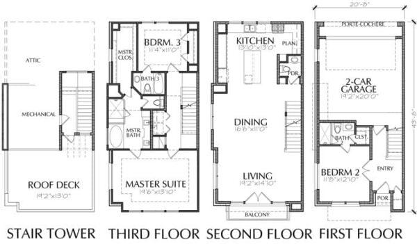 Townhouse Plan E2078 A1.1