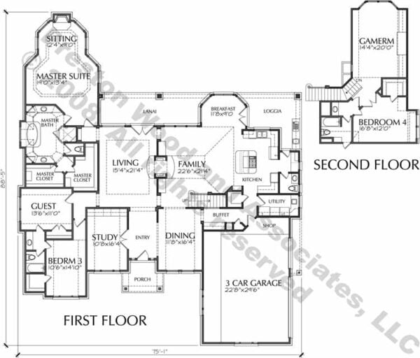 1 1/2 Story Home Plan D5006