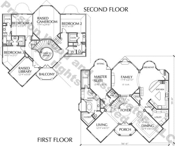 Two Story House Plan C7176