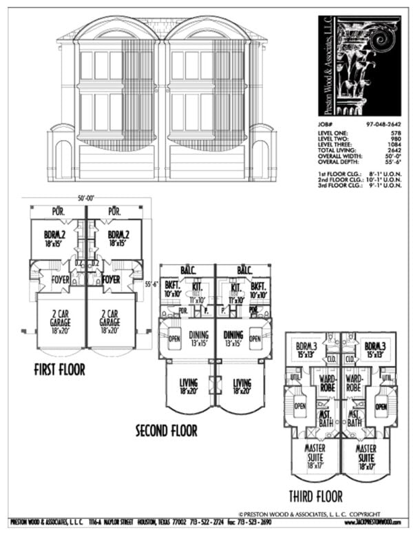 Duplex Townhome Plan aC7048