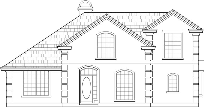 how to draw a 2 story house