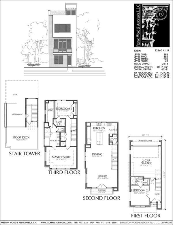 Townhouse Plan E2160 A1.1