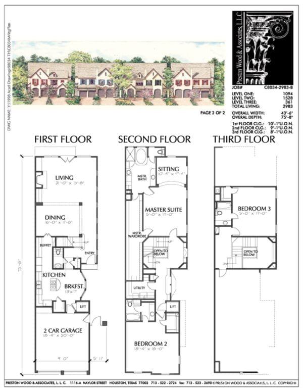 Duplex Townhome Plan C8034 A & B