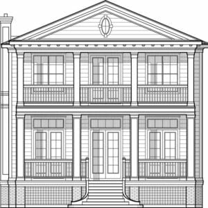 Narrow House Plan C7238