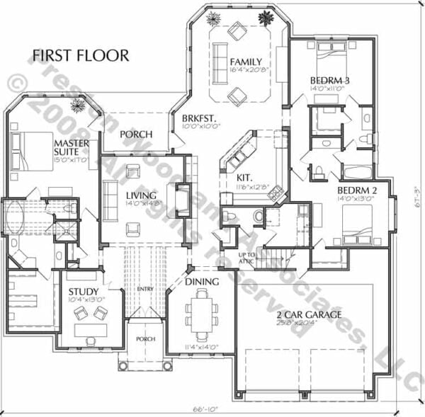 One Story Home Plan C5226