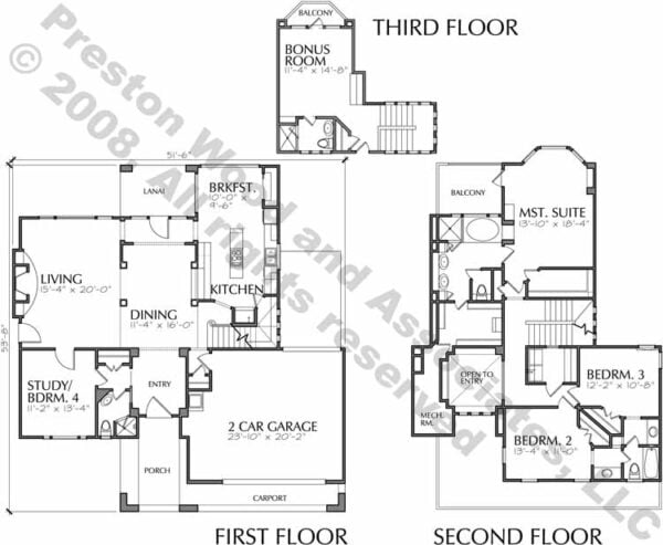 Two Story House Plan C6263