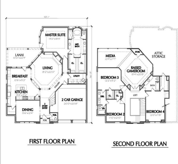 Two Story Home Plan E1022