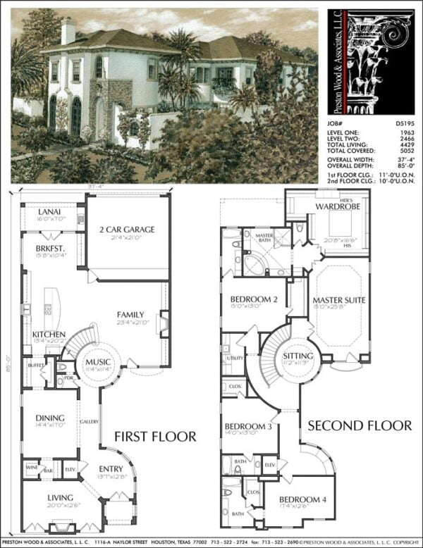 Two Story House Plan D5195