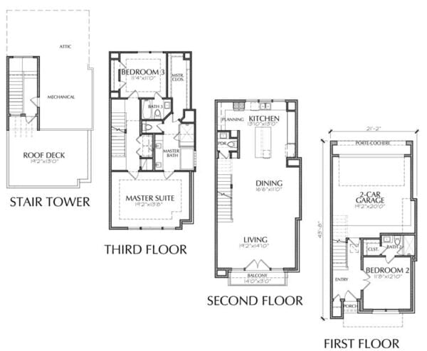 Townhouse Plan E2160 A2.1