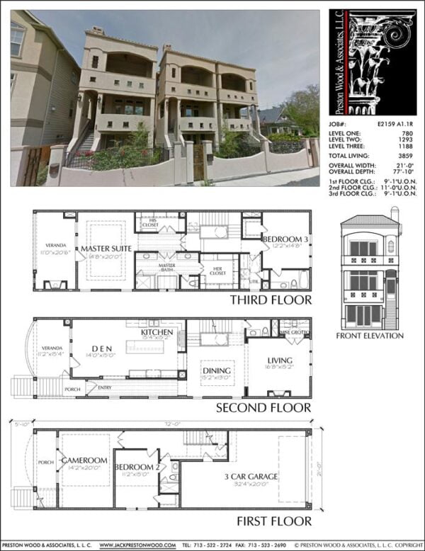 Townhouse Plan E2159 A1.1