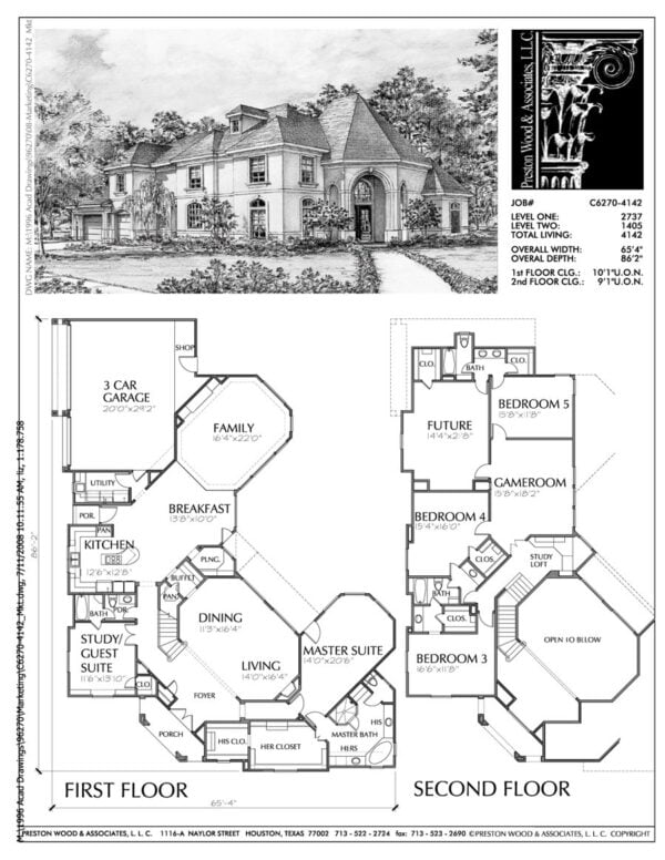 Two Story House Plan C6270 & C7069