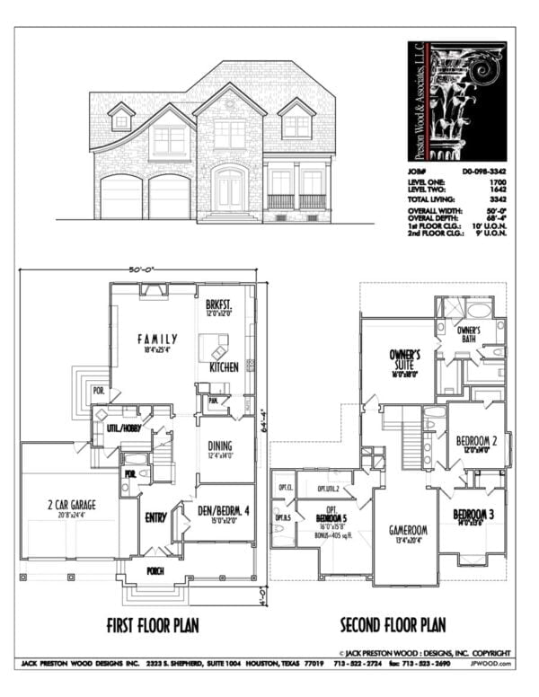 Two Story House Plan D0098