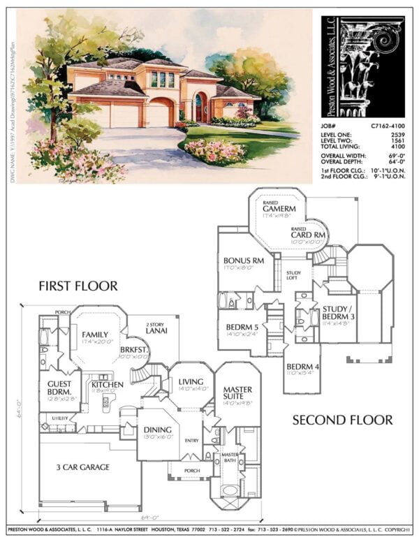 Two story House Plan C7162